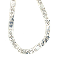 Brede stevige zilveren heren ketting 50cm lang 8mm breed - 54498 Brede stevige zilveren heren ketting 50cm lang 8mm breed - 54498