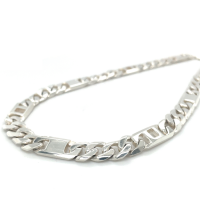 Brede stevige zilveren heren ketting 50cm lang 8mm breed - 54498 Brede stevige zilveren heren ketting 50cm lang 8mm breed - 54498