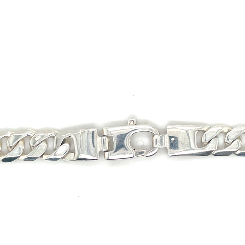 Brede stevige zilveren heren ketting 50cm lang 8mm breed - 54498