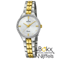 Festina dames horloge staal en goud kleurig F20219/1 - 54609 Festina dames horloge staal en goud kleurig F20219/1 - 54609