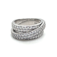 Zilver gerhodineerd ring met heel veel zirkonia steentjes maat 54 - 54648 Zilver gerhodineerd ring met heel veel zirkonia steentjes maat 54 - 54648