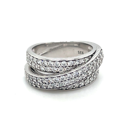 Zilver gerhodineerd ring met heel veel zirkonia steentjes maat 54 - 54648 Zilver gerhodineerd ring met heel veel zirkonia steentjes maat 54 - 54648
