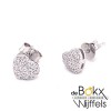 Hartjes oorbellen met veel zirkonia steentjes zilver gerhodineerd - 54661 Hartjes oorbellen met veel zirkonia steentjes zilver gerhodineerd - 54661