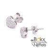 Hartjes oorbellen met veel zirkonia steentjes zilver gerhodineerd - 54661 Hartjes oorbellen met veel zirkonia steentjes zilver gerhodineerd - 54661