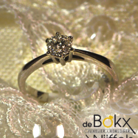 Verlovingsring Briljant shape wit gouden ring met diamant maat 55 - 54566