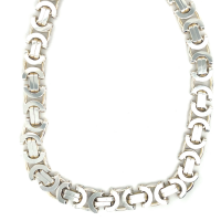 platte koningsschakel ketting voor heren in zilver 50cm 8.5mm - 54574 platte koningsschakel ketting voor heren in zilver 50cm 8.5mm - 54574