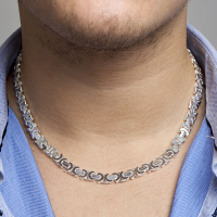 platte koningsschakel ketting voor heren in zilver 50cm 8.5mm - 54574 platte koningsschakel ketting voor heren in zilver 50cm 8.5mm - 54574