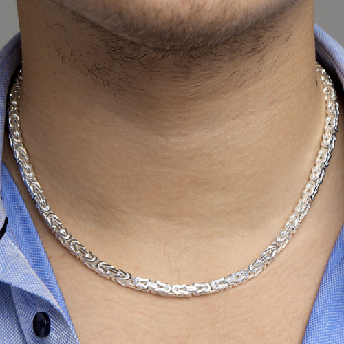 zilveren konigs schakel heren ketting 50cm 5mm - 54577 zilveren konigs schakel heren ketting 50cm 5mm - 54577