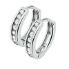 Zilver gerhodineerd oorringen met zirkonia steentjes - 54583