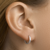 Zilver gerhodineerd oorringen met zirkonia steentjes - 54583