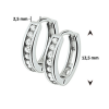 Zilver gerhodineerd oorringen met zirkonia steentjes - 54583