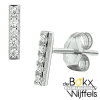 Oorknopjes zilver gerhodineerd balkjes met zirkonia - 54698 Oorknopjes zilver gerhodineerd balkjes met zirkonia - 54698