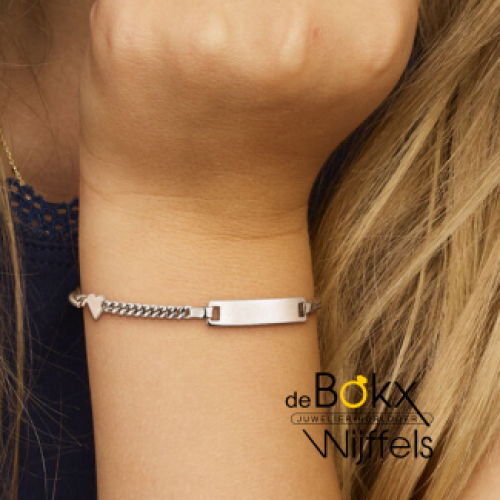 Kinder graveerarmband gourmet met hartje 11- 13cm - 54764 Kinder graveerarmband gourmet met hartje 11- 13cm - 54764