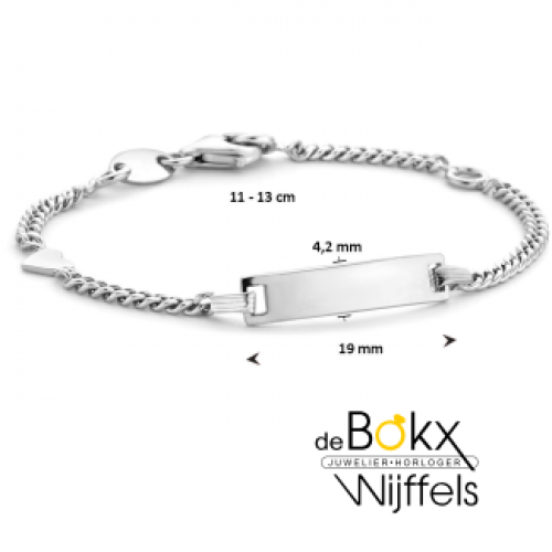 Kinder graveerarmband gourmet met hartje 11- 13cm - 54764 Kinder graveerarmband gourmet met hartje 11- 13cm - 54764