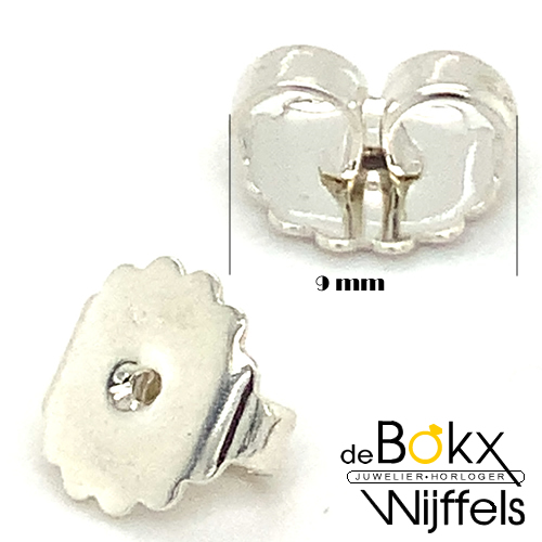 Grotere sluitingen /achterkantjes oorknoppen zilveren 9mm - 54796 Grotere sluitingen /achterkantjes oorknoppen zilveren 9mm - 54796