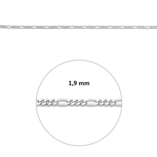 Ketting figaro zilver 50 cm 1.9mm - 54835