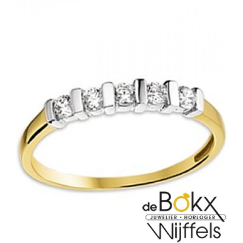 Gouden memoire ring zirkonia maat 50 - 54856 Gouden memoire ring zirkonia maat 50 - 54856