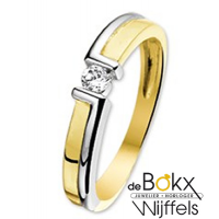 Damesring goud met zirkonia steentjes maat 57 - 54858 Damesring goud met zirkonia steentjes maat 57 - 54858