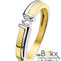 Damesring goud met zirkonia steentjes maat 57 - 54858