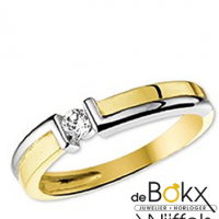Damesring goud met zirkonia steentjes maat 57 - 54858 Damesring goud met zirkonia steentjes maat 57 - 54858