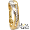 Wit en geelgouden damesring met zirkonia maat 60 - 54866 Wit en geelgouden damesring met zirkonia maat 60 - 54866