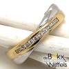 Wit en geelgouden damesring met zirkonia maat 60 - 54866 Wit en geelgouden damesring met zirkonia maat 60 - 54866