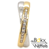 Wit en geelgouden damesring met zirkonia maat 60 - 54866 Wit en geelgouden damesring met zirkonia maat 60 - 54866