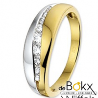 Gouden ring met zirkonia maat 58 - 54867