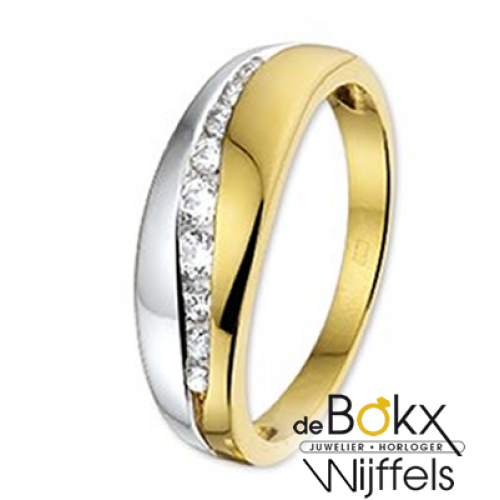 Gouden ring met zirkonia maat 58 - 54867 Gouden ring met zirkonia maat 58 - 54867