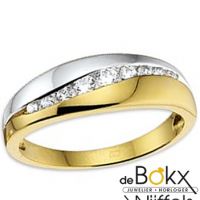 Gouden ring met zirkonia maat 58 - 54867
