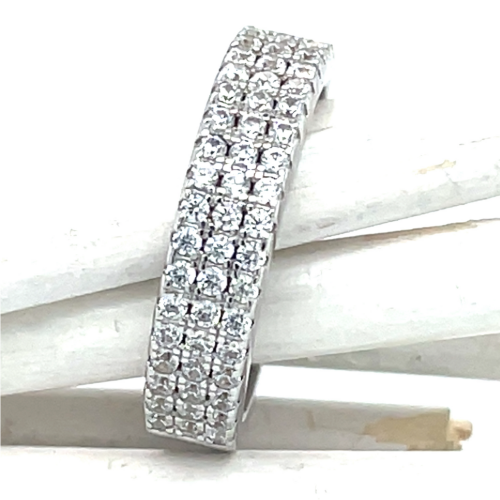 Ring Zilver gerhodineerd met zirkonia maar 49 - 54919