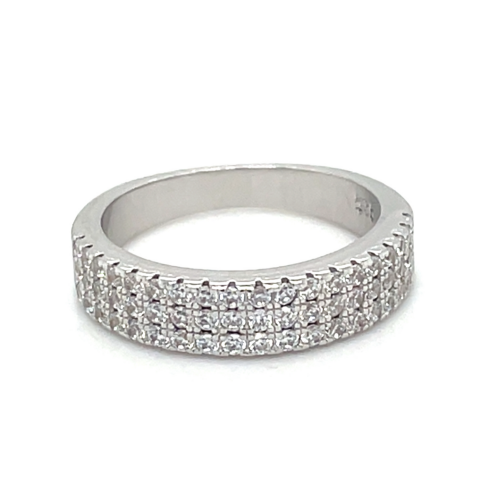 Ring Zilver gerhodineerd met zirkonia maar 49 - 54919