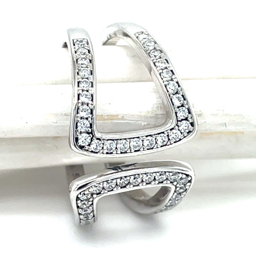 spanring Zilver gerhodineerd maat 56 met zirkonia steentjes - 54924 spanring Zilver gerhodineerd maat 56 met zirkonia steentjes - 54924