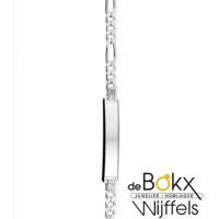 Graveer armband zilver met figaro schakel 19cm - 54935