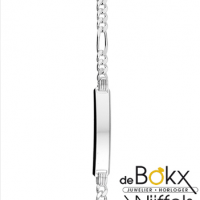 Graveer armband zilver met figaro schakel 19cm - 54935