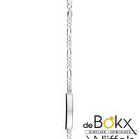 Graveer armband zilver met figaro schakel 19cm - 54935