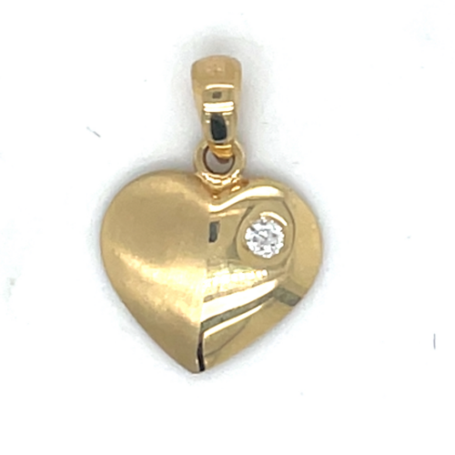 Gouden ashanger hartje met zirkonia - 55000 Gouden ashanger hartje met zirkonia - 55000