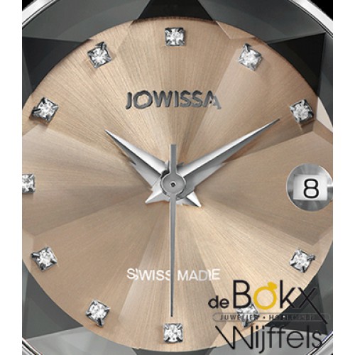Luxe Jowisa horloge met facet gespepen glas van de Facet collectie J5.500.L - 55498
