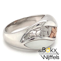 Ring breuning zilver met corian en roze maat 58 - 55015 Ring breuning zilver met corian en roze maat 58 - 55015