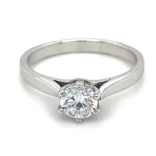 Zilver gerhodineerd ring met zirkonia maat 50 - 55117 Zilver gerhodineerd ring met zirkonia maat 50 - 55117