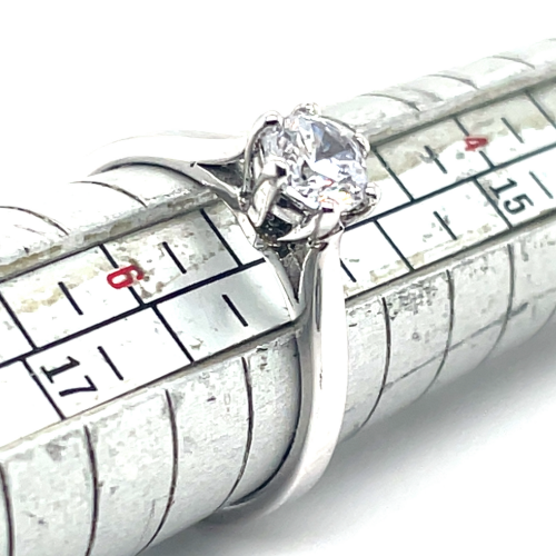 Zilver gerhodineerd ring met zirkonia maat 50 - 55117 Zilver gerhodineerd ring met zirkonia maat 50 - 55117