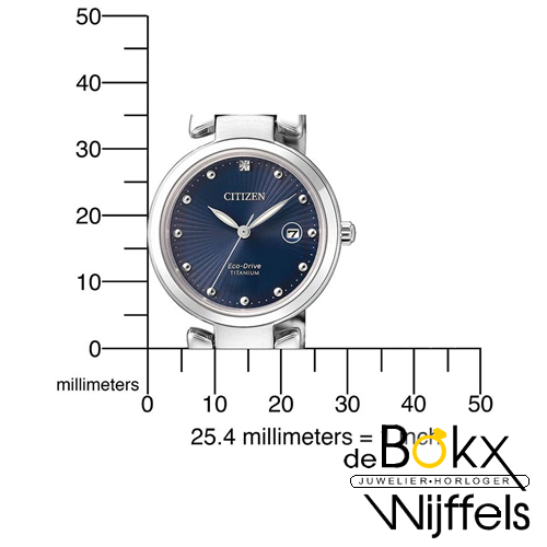 Citizen dames horloge EW2500-88L titanium - 55099 Citizen dames horloge EW2500-88L titanium - 55099