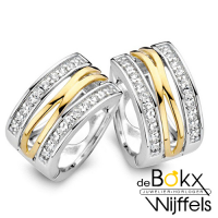 Oorringen in  zilver met geelgoud en veel zirkonia steentjes - 55136 Oorringen in  zilver met geelgoud en veel zirkonia steentjes - 55136