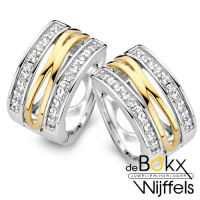Oorringen in  zilver met geelgoud en veel zirkonia steentjes - 55136 Oorringen in  zilver met geelgoud en veel zirkonia steentjes - 55136