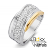 Ring van excellent zilver met geelgoud en zirkonia maat 56 - 55141 Ring van excellent zilver met geelgoud en zirkonia maat 56 - 55141
