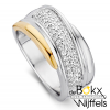 Ring van excellent zilver met geelgoud en zirkonia maat 56 - 55141 Ring van excellent zilver met geelgoud en zirkonia maat 56 - 55141
