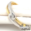 geel en wit gouden damesring met zirkonia in maat 58 - 55128 geel en wit gouden damesring met zirkonia in maat 58 - 55128