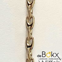 Geel gouden schakelarmband fantasie - 55213 Geel gouden schakelarmband fantasie - 55213