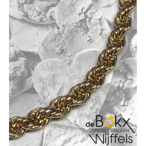 Geel gouden schakelarmband fantasie koort - 55216 Geel gouden schakelarmband fantasie koort - 55216