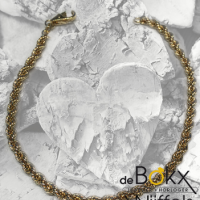 Geel gouden schakelarmband fantasie koort - 55216 Geel gouden schakelarmband fantasie koort - 55216